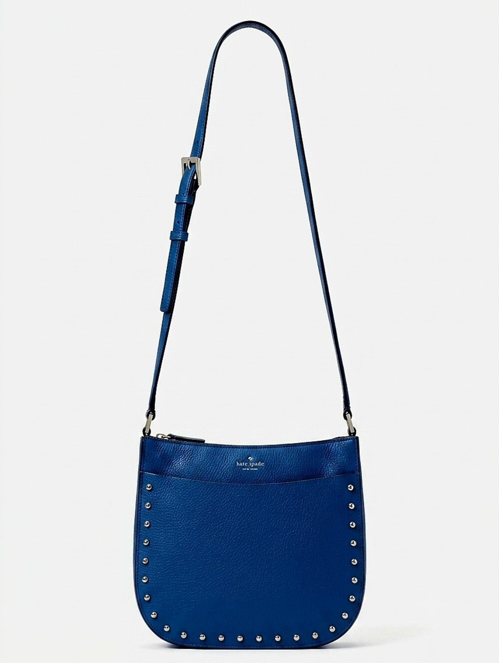 kate spade Blue Pebbled Leather Crossbody with Studs
